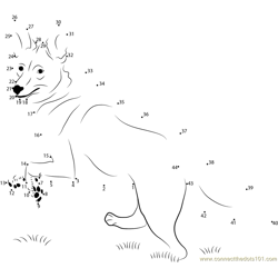 Coyote Walk on Grass Dot to Dot Worksheet