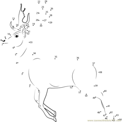 Deer Running Dot to Dot Worksheet
