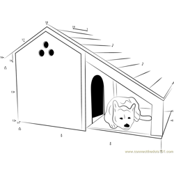 Bunk Dog House Dot to Dot Worksheet
