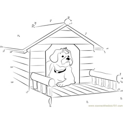 Insulated Dog House Dot to Dot Worksheet