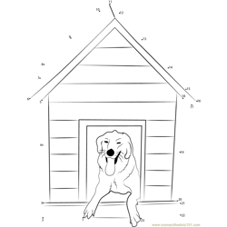 Jazzy in The Dog House Dot to Dot Worksheet