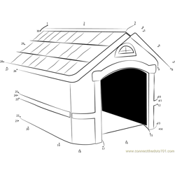 Spike Dog House Dot to Dot Worksheet