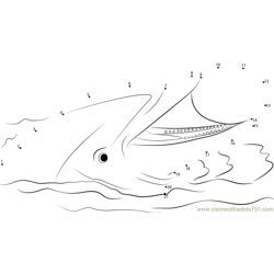 Dolphin With Ball Dot to Dot Worksheet