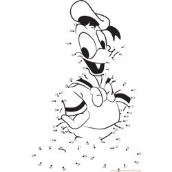 Donald Duck Standing Dot to Dot Worksheet
