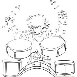 Boy Drummer Drums Dot to Dot Worksheet