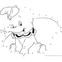 Dumbo Small Elephant Dot to Dot Worksheet