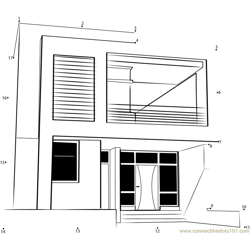Glass Type Duplex House Dot to Dot Worksheet