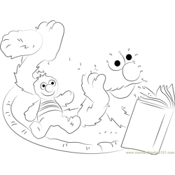 Elmo Reading Book Dot to Dot Worksheet
