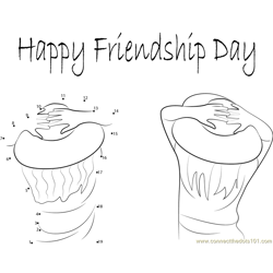 Friendship Day Lovely Wishes Dot to Dot Worksheet