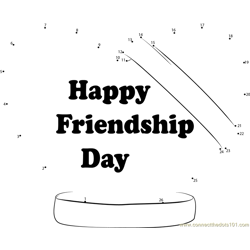 Friendship Day with Red Heart Dot to Dot Worksheet
