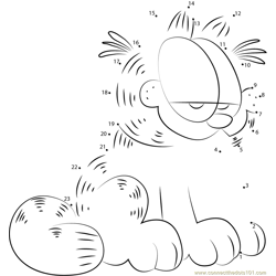 Cute Garfield Dot to Dot Worksheet