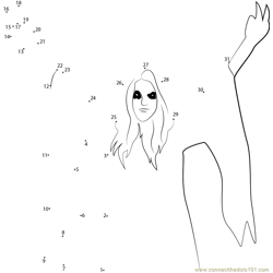 Ghostly Woman Dot to Dot Worksheet