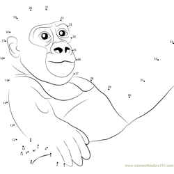 Baby Gorilla Dot to Dot Worksheet