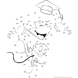 Mickey Mouse Graduation Dot to Dot Worksheet