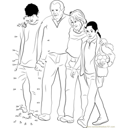 Walk With Their Grandchildren Dot to Dot Worksheet