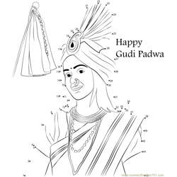 Gudi Padwa Wishes Dot to Dot Worksheet