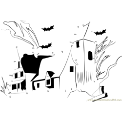 Big Preview Haunted House Dot to Dot Worksheet