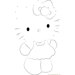 Cute Hello Kitty Dot to Dot Worksheet