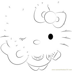 Hello Kitty the Cat Dot to Dot Worksheet