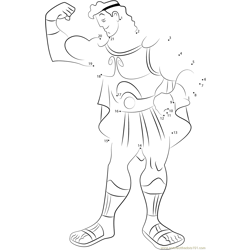Hercules Showing his Arms Dot to Dot Worksheet