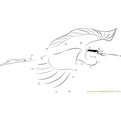 Grey Heron In Flight Dot to Dot Worksheet