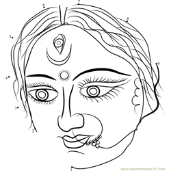 Durga Eyes Dot to Dot Worksheet