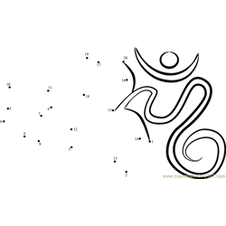 Symbol of Shiva Om Dot to Dot Worksheet
