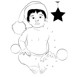 Boy Ready for Christmas Dot to Dot Worksheet