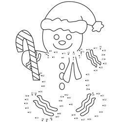 Gingerbread Man Dot to Dot Worksheet