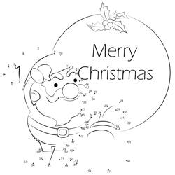 Merry Christmas Beautiful Gift Dot to Dot Worksheet