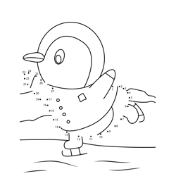 Penguin Skating Dot to Dot Worksheet