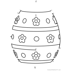 Easter Egg Design 1 Dot to Dot Worksheet