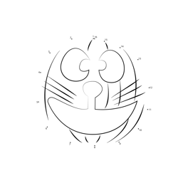 Doraemon Pumpkin Dot to Dot Worksheet