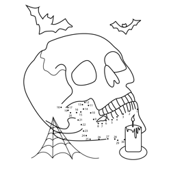 Scary Skull Dot to Dot Worksheet