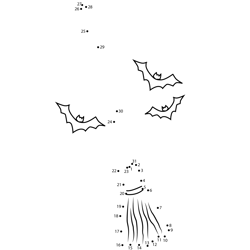 Witch Broom Dot to Dot Worksheet