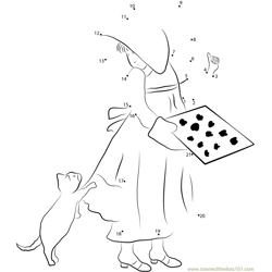 Holly Hobbie with Cat Dot to Dot Worksheet