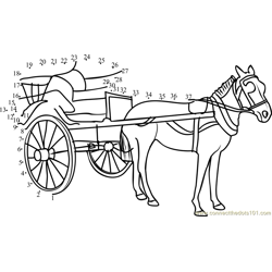 Horse Carriage Dot to Dot Worksheet