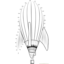 Rocket ship Hot Air Balloon Dot to Dot Worksheet