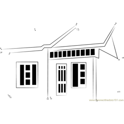 Simple house designs Dot to Dot Worksheet
