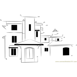 Tuscan Style Homes with nice design Dot to Dot Worksheet