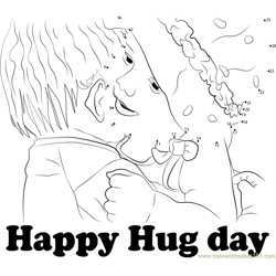 Enjoyable Hug Day Dot to Dot Worksheet