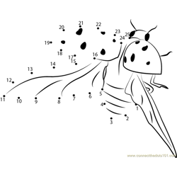 Flying Ladybug Dot to Dot Worksheet