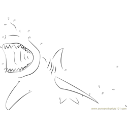 Lemon Shark Attacking Dot to Dot Worksheet