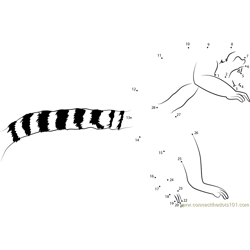 Ring Tail Lemur Leaping Dot to Dot Worksheet