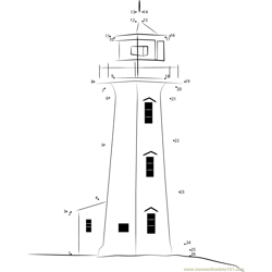 Peggys Point Lighthouse Dot to Dot Worksheet