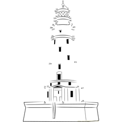 White Shoal Lighthouse Dot to Dot Worksheet