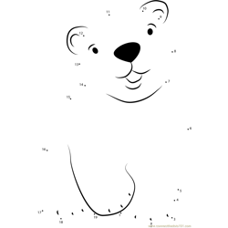 Cute Little Polar Bear Dot to Dot Worksheet