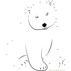 Little Polar Bear Lars Dot to Dot Worksheet