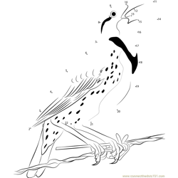 A Western Meadowlark Perched Dot to Dot Worksheet