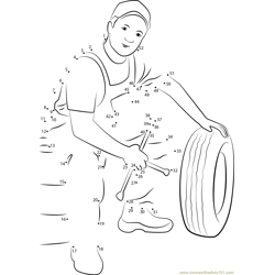 Handyman, repairman Dot to Dot Worksheet